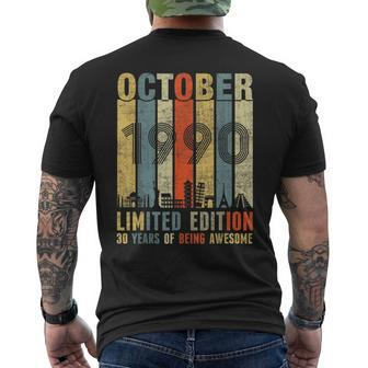 October 1990 Vintage Funny 30Th Birthday Gift 30Th Birthday Funny Gifts Mens Back Print T-shirt | Mazezy