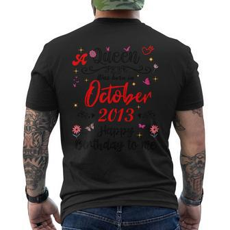 October Birthday A Queen Was Born In October 2013 October Men's T-shirt Back Print | Mazezy AU