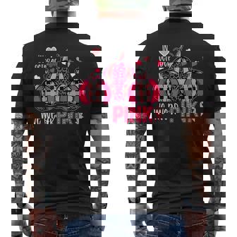 In October We Wear Pink Cute Pumpkin Breast Cancer Halloween Men's T-shirt Back Print | Seseable CA