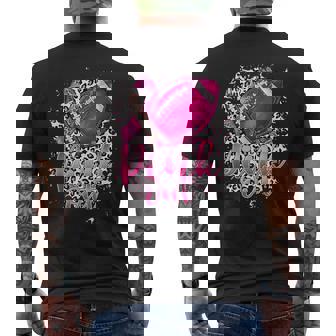 In October We Wear Pink Out Football Leopard Breast Cancer Men's T-shirt Back Print | Mazezy