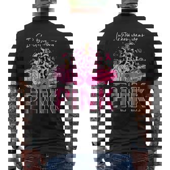 In October We Wear Pink Pumpkin Breast Cancer Awareness Men's T-shirt Back Print | Mazezy
