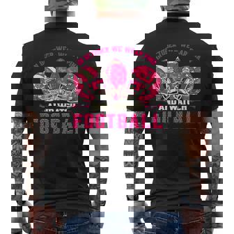 In October We Wear Pink And Watch Football Breast Cancer Men's T-shirt Back Print