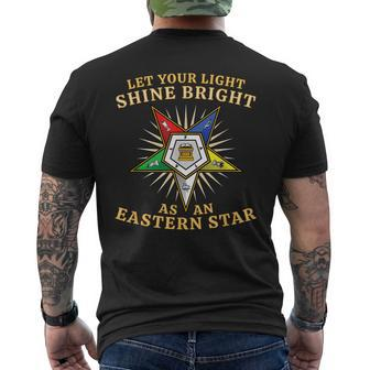 Oes Shine Bright Order Of The Eastern Star Mens Back Print T-shirt - Seseable