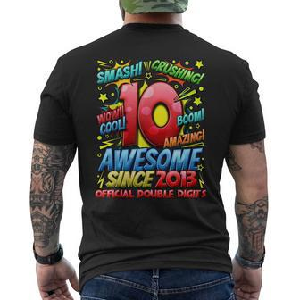 Official Double Digits 10Th Birthday Awesome Since 2013 Boy Mens Back Print T-shirt - Seseable