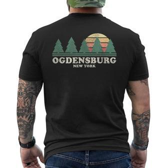 Ogdensburg Ny Vintage Throwback Retro 70S Men's T-shirt Back Print | Mazezy
