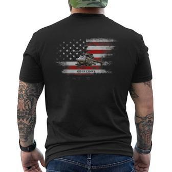 Oh-58 Kiowa Helicopter Usa Flag Helicopter Pilot Gifts Mens Back Print T-shirt | Mazezy