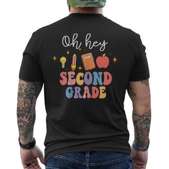 Oh Hey 2Nd Second Grade Funny Back To School Mens Back Print T-shirt | Mazezy