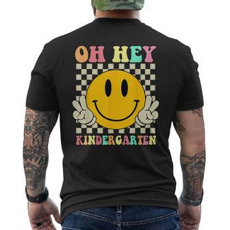 Oh Hey Kindergarten Hippie Smile Face Retro Back To School Mens Back Print T-shirt | Mazezy