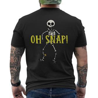 Oh Snap Skeleton Bone Breaking Halloween T Mens Back Print T-shirt | Mazezy