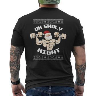 Oh Swoly Night Ugly Christmas Gym Sweater Men's T-shirt Back Print | Mazezy