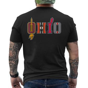 Ohio Sports Fans Cleveland And Columbus Vintage Men's Back Print T-shirt | Mazezy