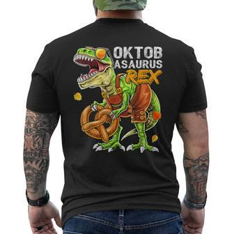Oktoberfest Dinosaur Lederhosen Bavarian Costume Men's T-shirt Back Print | Mazezy