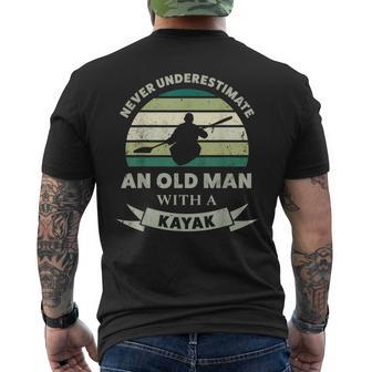 Old Man With A Kayak Dad Men's T-shirt Back Print | Mazezy