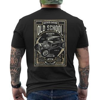 Old School Vintage Hot Rod Garage Men Classic Car Gift For Mens Mens Back Print T-shirt | Mazezy
