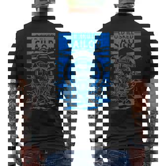 Old Skilled Sailor - Captain Illustration - Anchor Wheel Mens Back Print T-shirt | Mazezy