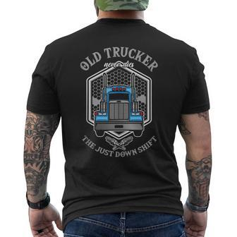 Old Truckers Never Dies Truck Driver Asphalt Cowboy Highway Driver Funny Gifts Mens Back Print T-shirt | Mazezy
