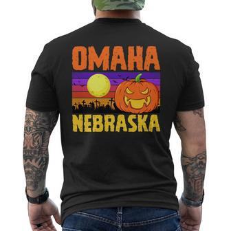 Omaha Nebraska Happy Halloween Party Local City Pride Love Mens Back Print T-shirt | Mazezy