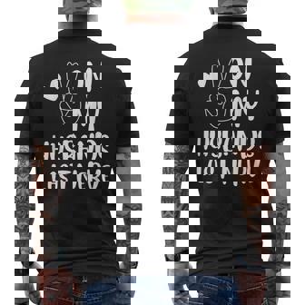 On My Husbands Last Nerve Funny Groovy Peace Happy Mens Back Print T-shirt | Mazezy