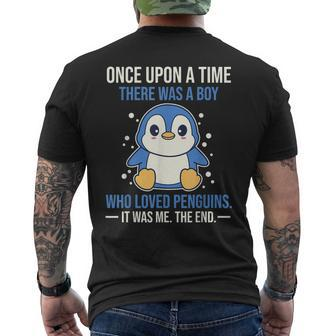 Once There Was A Boy Who Loved Penguins Men's T-shirt Back Print - Seseable