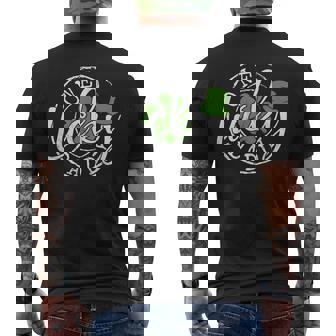 One Lucky Daddy Father Irish Clovers St Patricks Day Men's Back Print T-shirt | Mazezy
