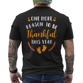 One More Reason Be Thankful This Year Thanksgiving Pregnancy Mens Back Print T-shirt | Mazezy