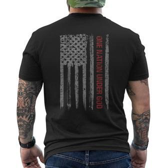 One Nation Under God American Flag 4Th Of July Mens Back Print T-shirt | Mazezy