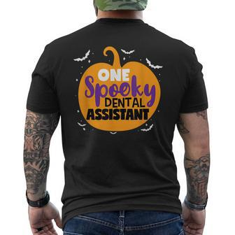 One Spooky Dental Assistant Halloween Pumpkin Tooth Doctor Mens Back Print T-shirt | Mazezy