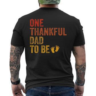 One Thankful Dad To Be Thanksgiving Pregnancy Announcement Men's T-shirt Back Print - Thegiftio UK