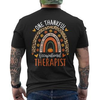 One Thankful Occupational Therapist Thanksgiving Ot Therapy Men's T-shirt Back Print - Monsterry