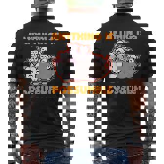 Opossum Anything Is Possumble Animal Pun Mens Back Print T-shirt | Mazezy