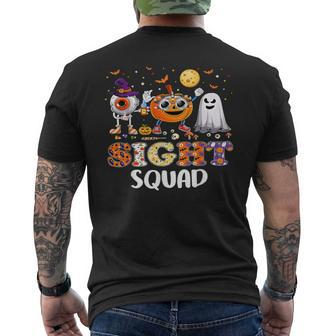Optometrist Halloween Sight Squad Witch Pumpkin Optician Men's T-shirt Back Print | Mazezy