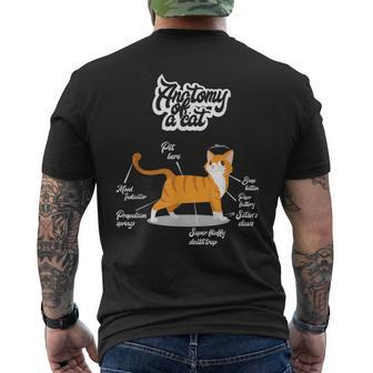 Orange Tabby Cat Anatomy Of A Cat Cute Present Men's T-shirt Back Print | Mazezy