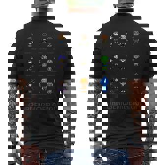 Orbem 8-Bit Characters Mens Back Print T-shirt | Mazezy