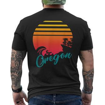 Oregon Coast Sunset Surf Waves And Rocks Men's T-shirt Back Print | Mazezy DE