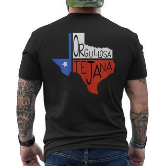 Orgullosa Tejana Proud Texan Mens Back Print T-shirt | Mazezy