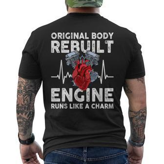 Original Body Rebuilt Engine Runs Like A Charm Mens Back Print T-shirt | Mazezy