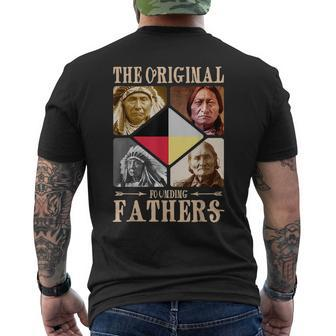 Original Founding Fathers Native American Retro Tribe Pride Mens Back Print T-shirt | Mazezy
