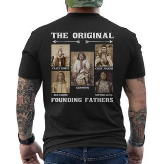 The Original Founding Fathers Native American Men's Back Print T-shirt | Mazezy