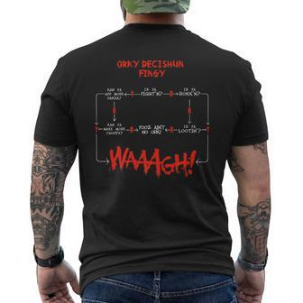 Ork Decision Chart Miniature Tabletop Wargaming Meme Mens Back Print T-shirt - Thegiftio UK