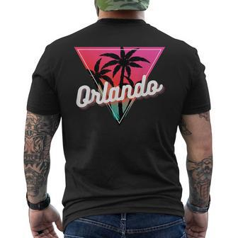 Orland Florida Vacation Trip Matching Group Palm Tree Mens Back Print T-shirt | Mazezy