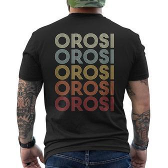 Orosi California Orosi Ca Retro Vintage Text Men's T-shirt Back Print | Mazezy