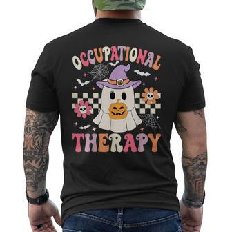Ot Occupational Therapy Halloween Retro Ghost Ot Halloween Men's T-shirt Back Print - Seseable