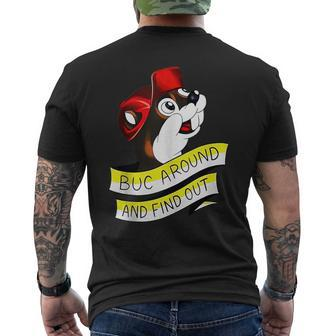 Otter Buc Around And Find Out Mens Back Print T-shirt - Seseable