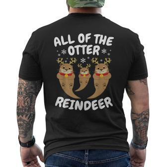 All The Otter Reindeer Ugly Christmas Sweaters Men's T-shirt Back Print - Monsterry AU