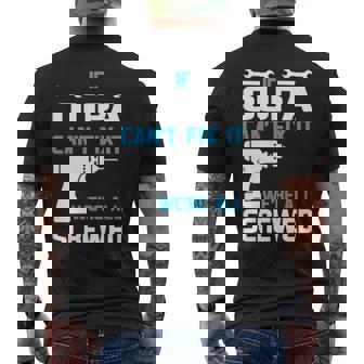 Oupa Grandpa Gift If Oupa Cant Fix It Were All Screwed Mens Back Print T-shirt - Seseable