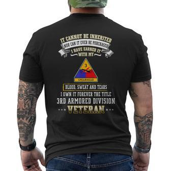 I Own Forever The Title 3Rd Armored Division Veteran Men's Back Print T-shirt | Mazezy
