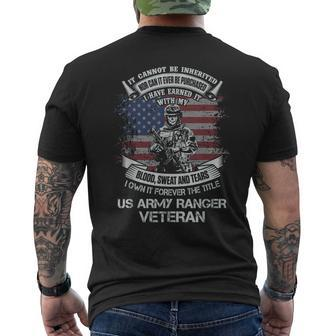 Own Forever The Title Us Army Ranger Veteran Patriotic Vet Men's T-shirt Back Print - Thegiftio UK