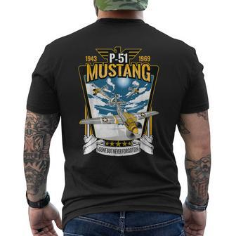 P-51 Mustang Fighter Airplane Men's T-shirt Back Print | Mazezy DE