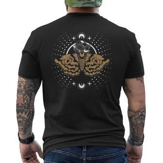 Pagan Blackcraft Wiccan Mysticism Scary Insect Occult Moth Mens Back Print T-shirt | Mazezy CA