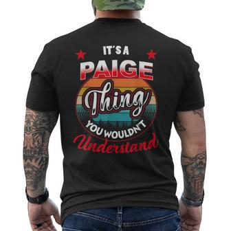 Paige Retro Name Its A Paige Thing Mens Back Print T-shirt | Mazezy